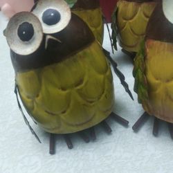 Mini Metal Owls Decor Thumbnail