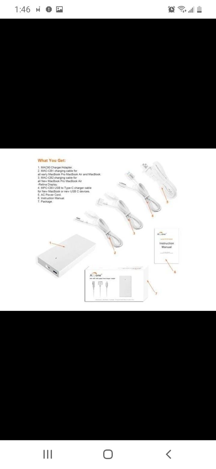 Abyone Slim 85W Power Adapter Charger with USB for Apple MacBook Pro MacBook Air Magsafe2 or MagsafeL 85W 60W 45W Power Ac Adapter, USB Port Charge fo