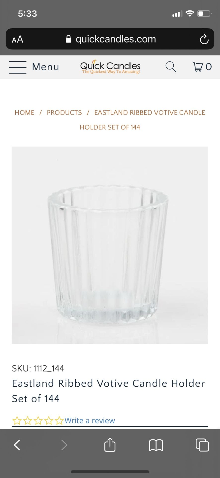 Ribbed Votive Candle Holders