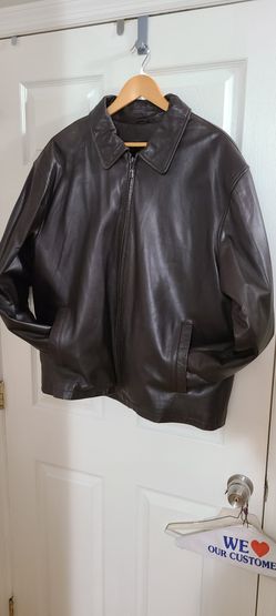 Brown Leather Jacket With Detachable Lining Thumbnail
