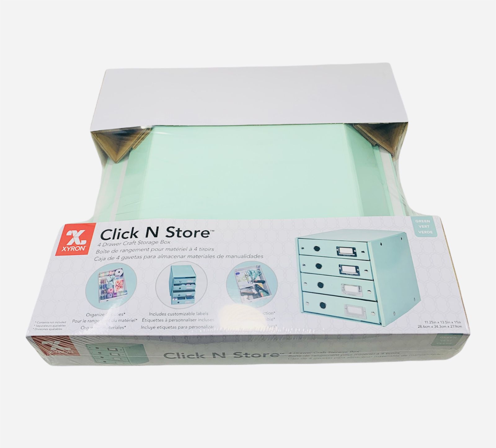 Xyron Click N Store 4-Drawer Craft Storage Boxes, 11-1/4" x 13-1/2" x 11", Mint