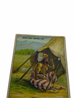 Rare 1910 U.S. Marine Tobacco Cigarette Trading Card Indian Chief Painting Face Thumbnail