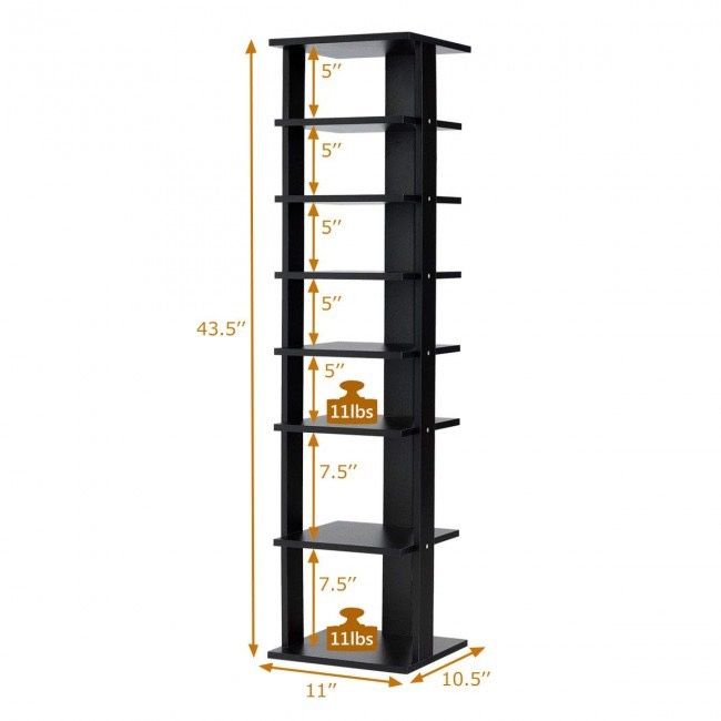 Tangkula 7 Tiers Vertical Shoe Rack