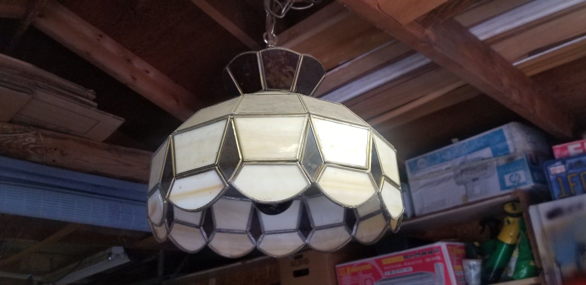 Stained glass lamp pendant
