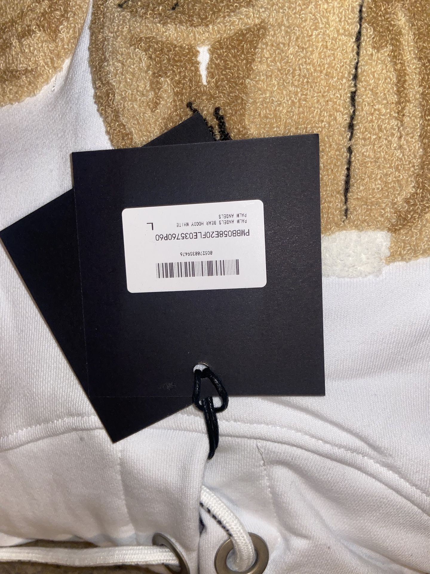 Palm Angels Bear Hoodie White SZ Large