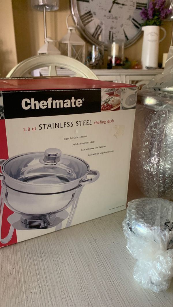 New 2.8 Qt Chefmate Stainless Steel Chafing Dish Pot Pan