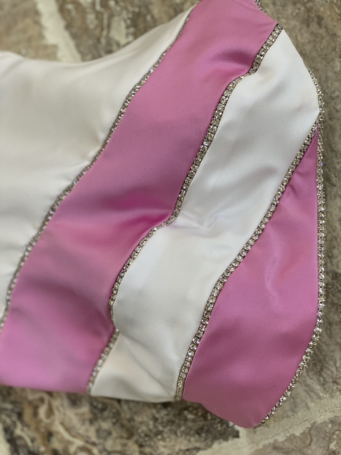 Strapless Pink And White Dress