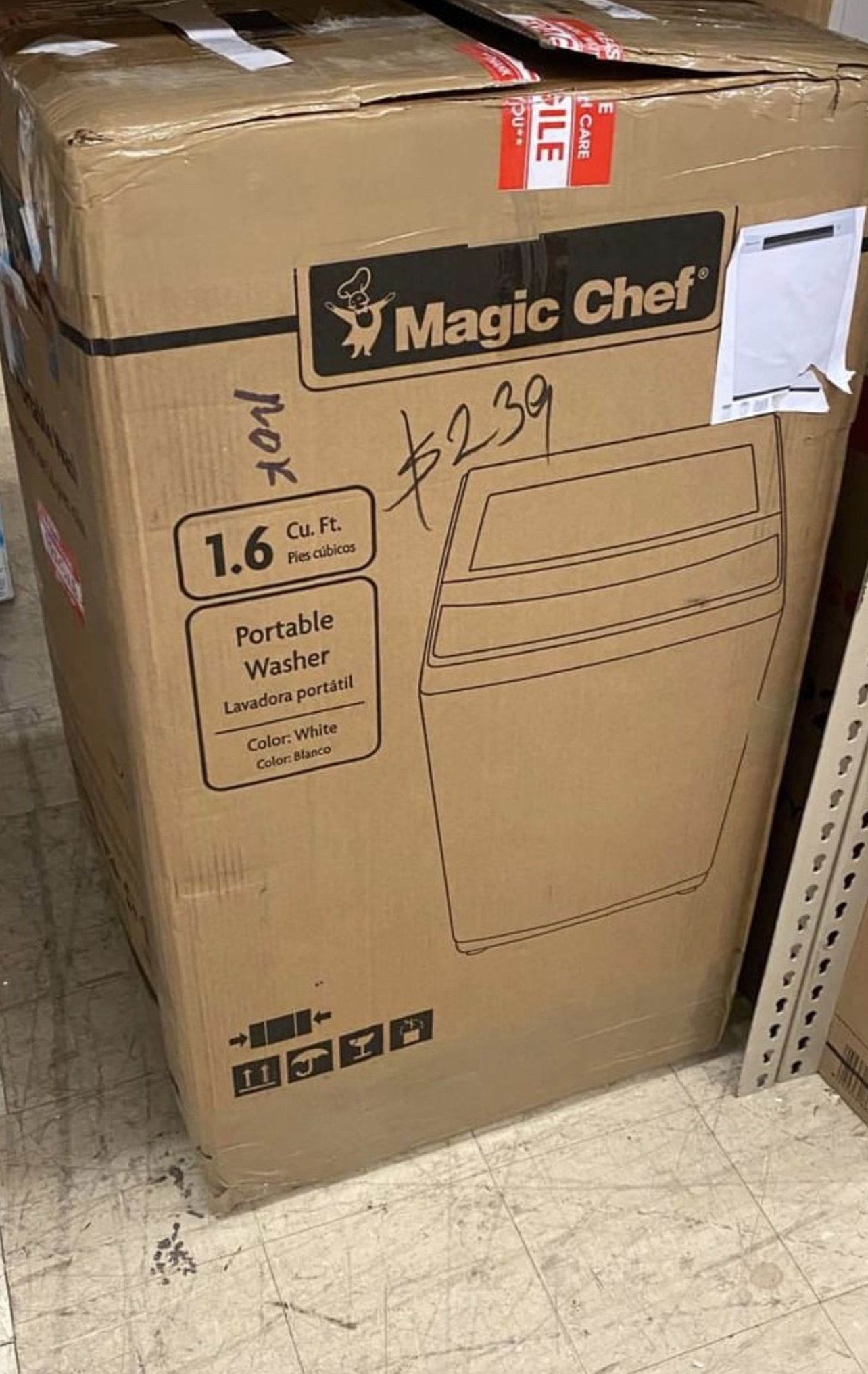 💥Brand New💥Magic Chef 1.6 Cu.ft. Topload Compact Washer, White