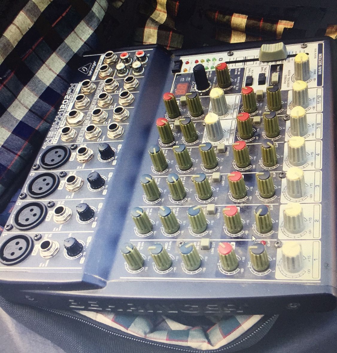 Behringer 12 Channel Mixing Board with Soft Case $70