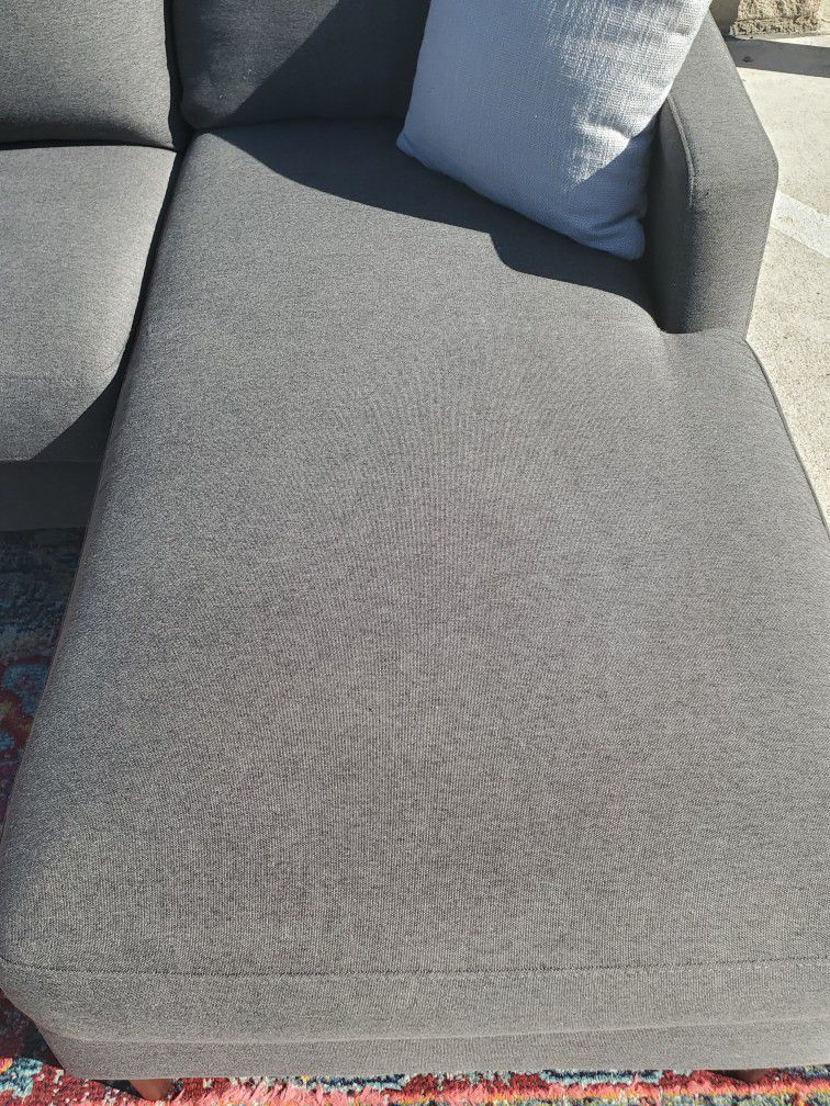 LIKE NEW Grey / Gray Mid-Century Modern Sectional Sofa - ( DELIVERY +$30 )
