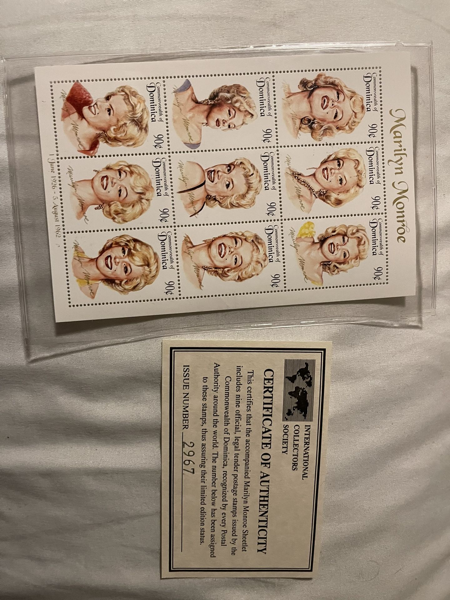Marilyn Monroe 1995 Collectible Postage Stamps