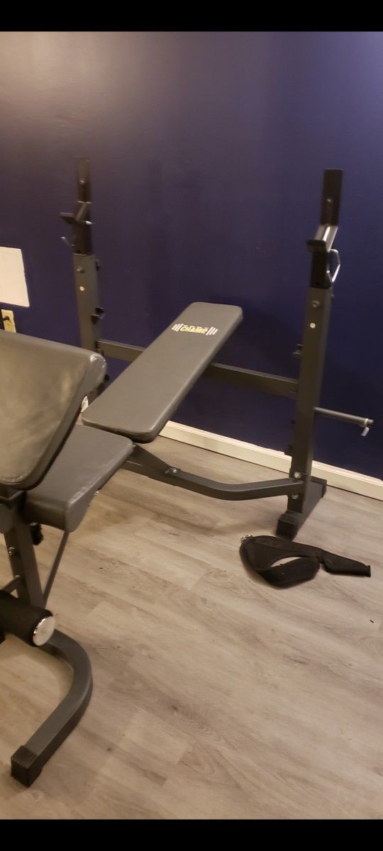 Weight Bench With Bar And 2 25lbs Plates