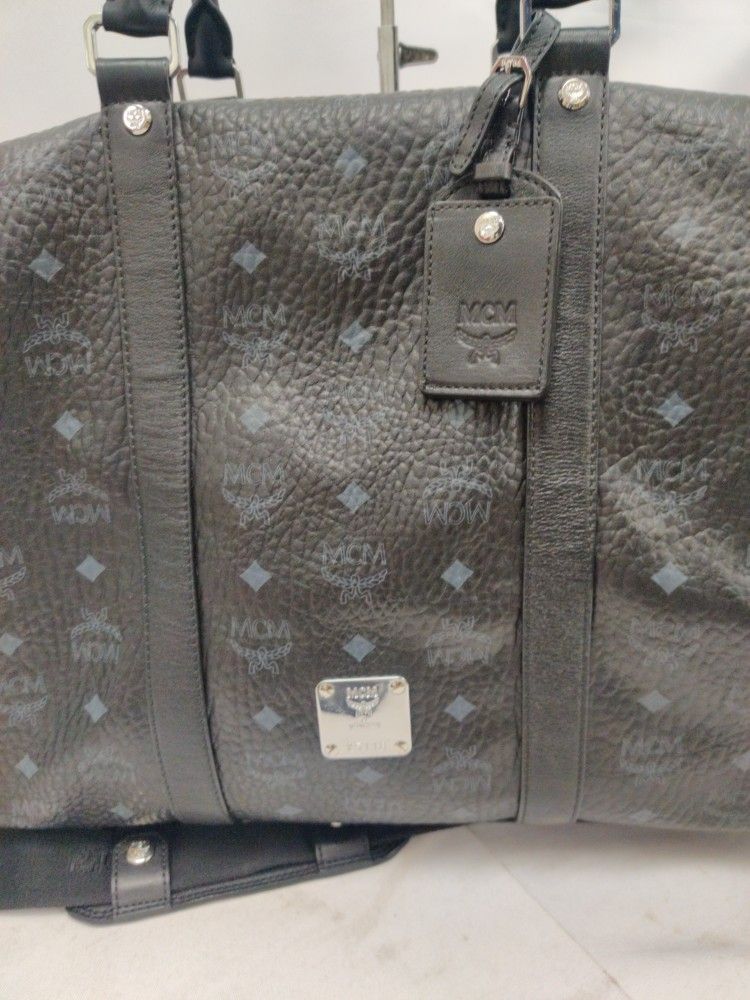 Mxm Black Leather Monogram Duffle Bag 158 3177