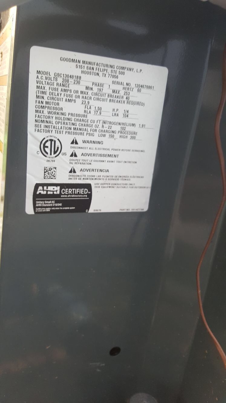 Goodman GSC130481BB AC Condenser