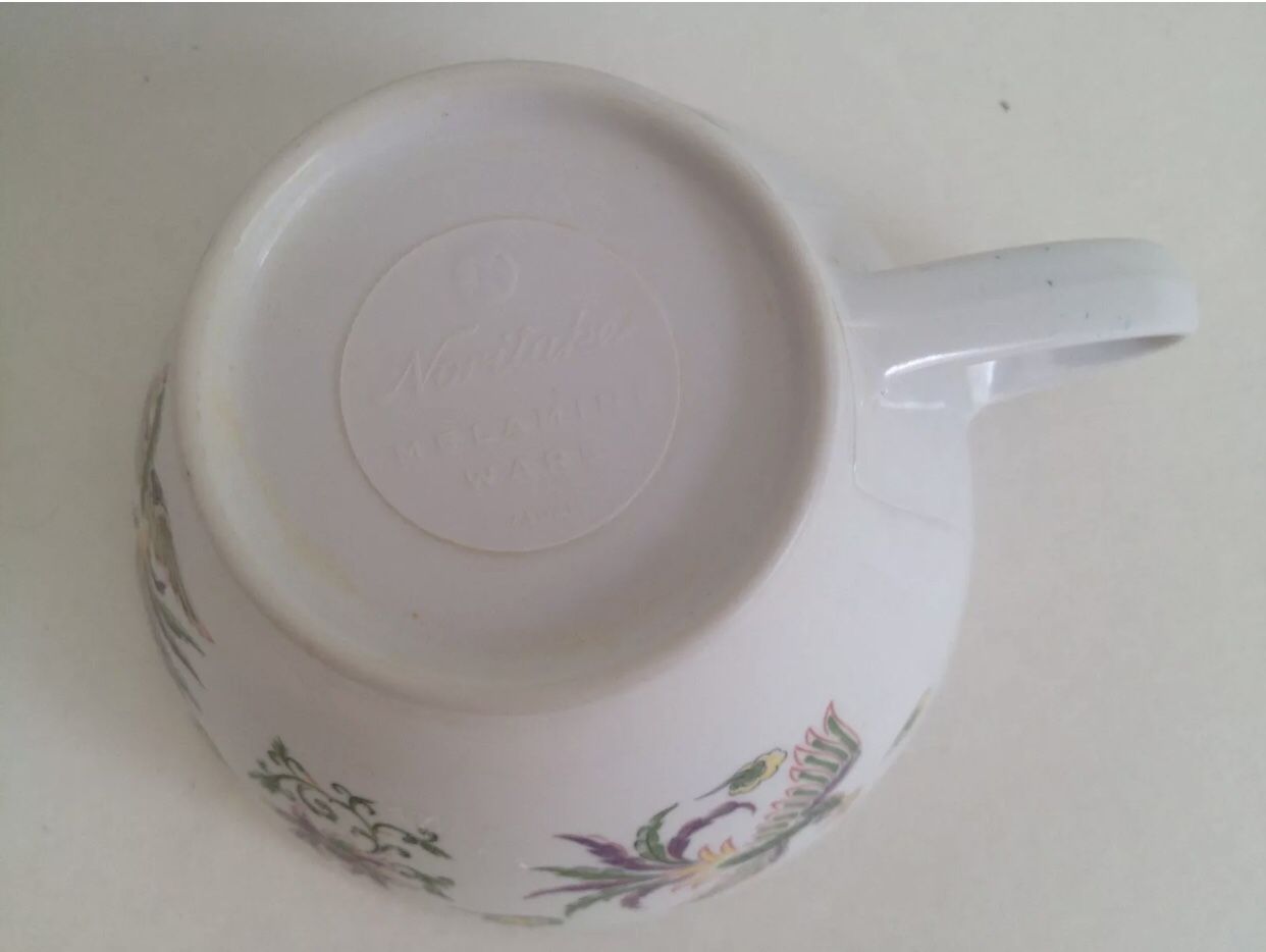 Vintage Noritake Melamine Cups And Creamer Vintage Bird Design