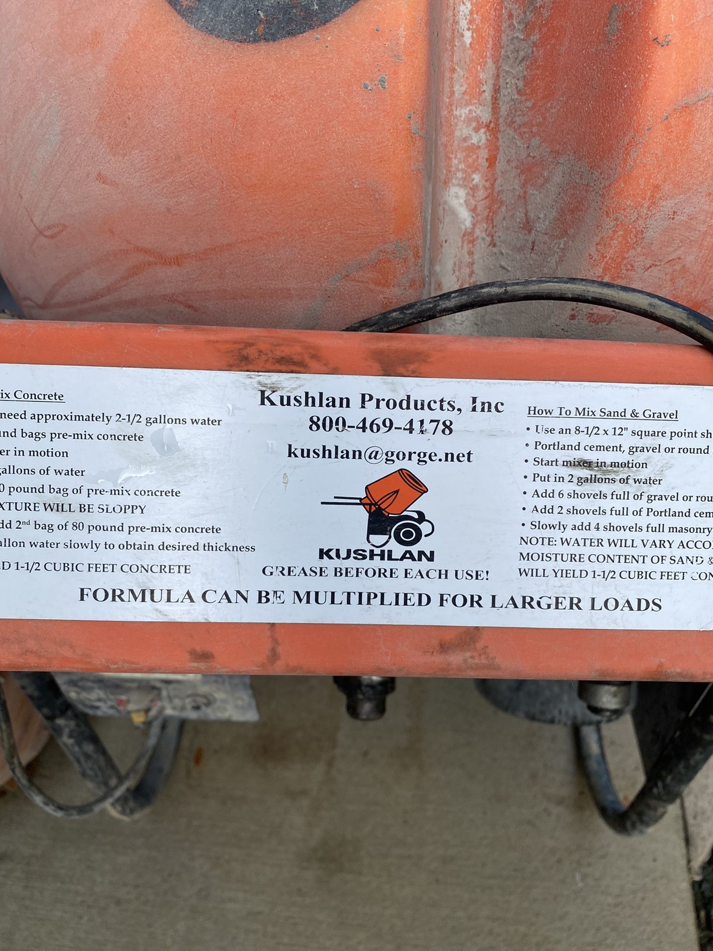 Kushlan Concrete Mixer