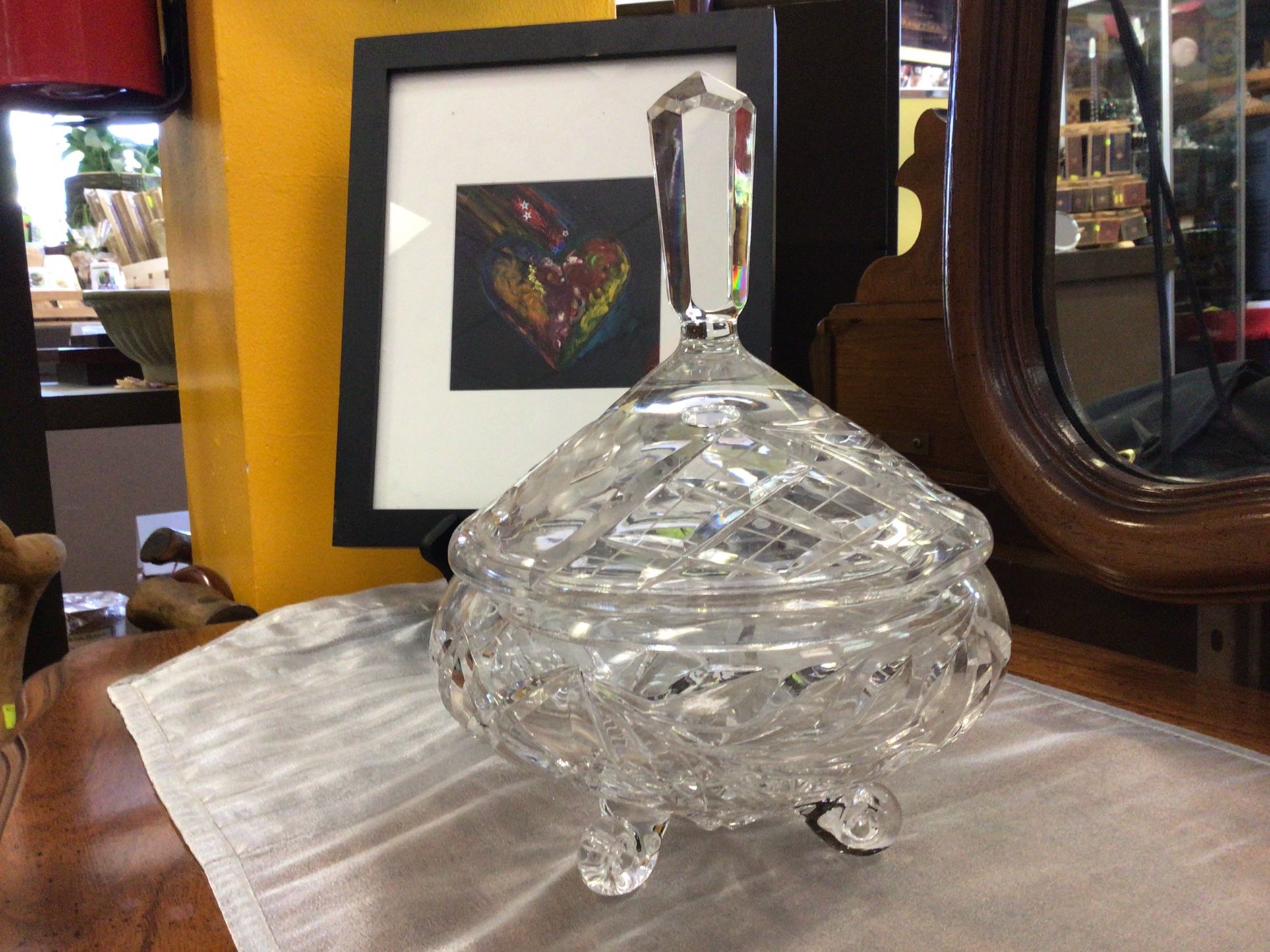 Crystal Candy Dish W/ Lid
