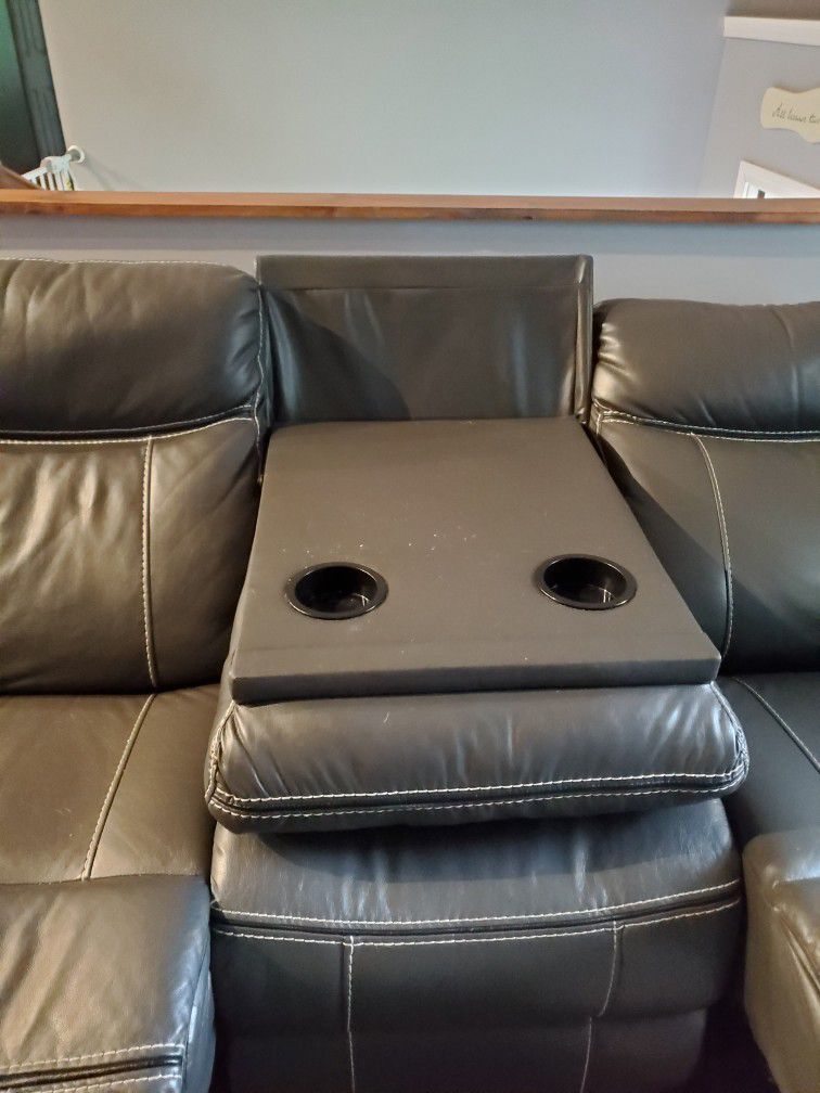 Reclining Sofa with drop tray