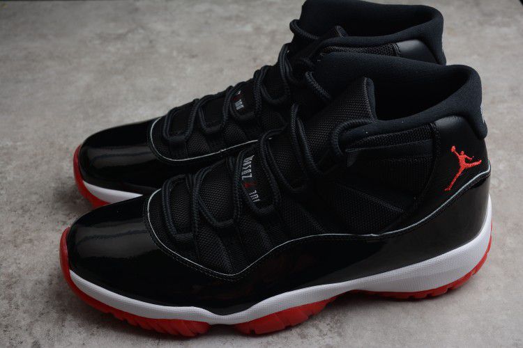 Nike Air Jordan 11 "Bred" Black and Red Big Devil Cultural Basketball Shoes