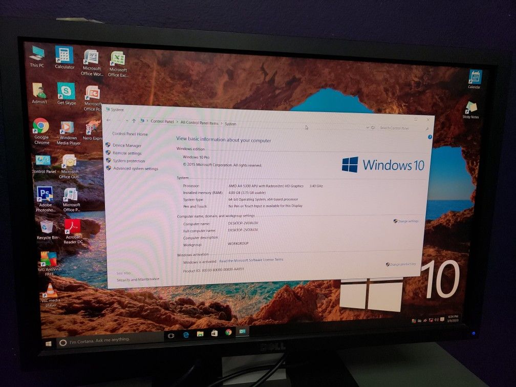 Lenovo Thinkcentre M Series Desktop "22 Monitor With Radeon 7480D Graphics
