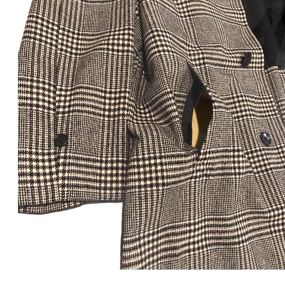 Men's Houndstooth Trench Coat 46 Stratford Clothes Long Winter Dress Jacket