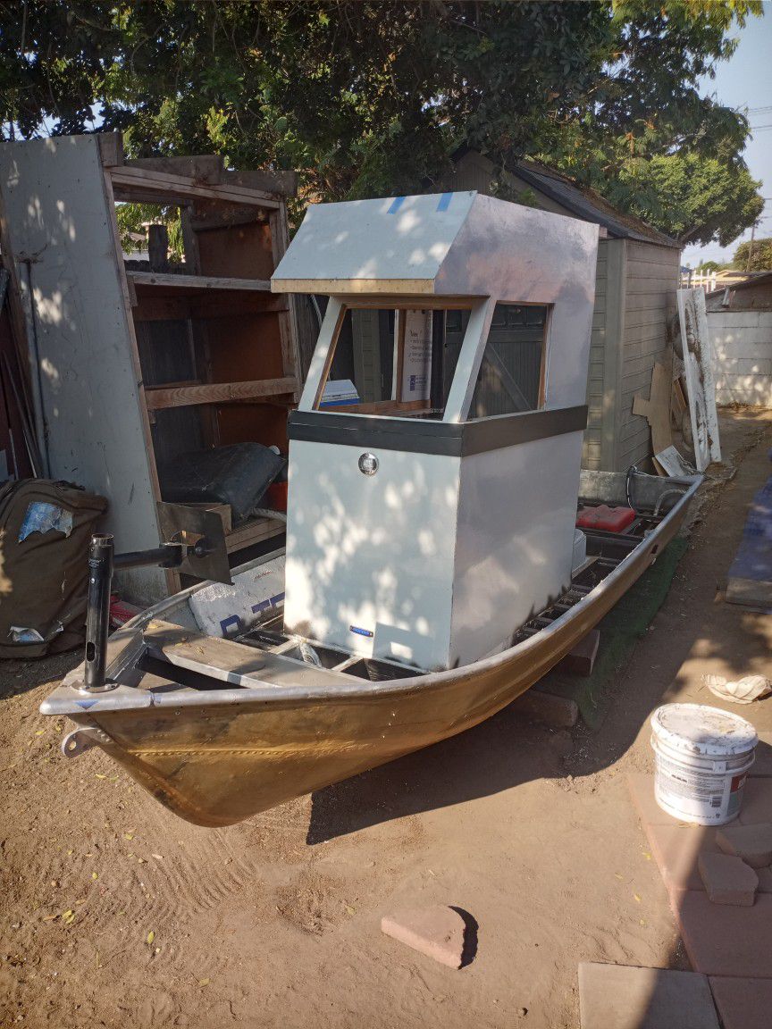 14 Foot Aluminum Boat.(unfinished )will Also Sell As Parts Needed. 