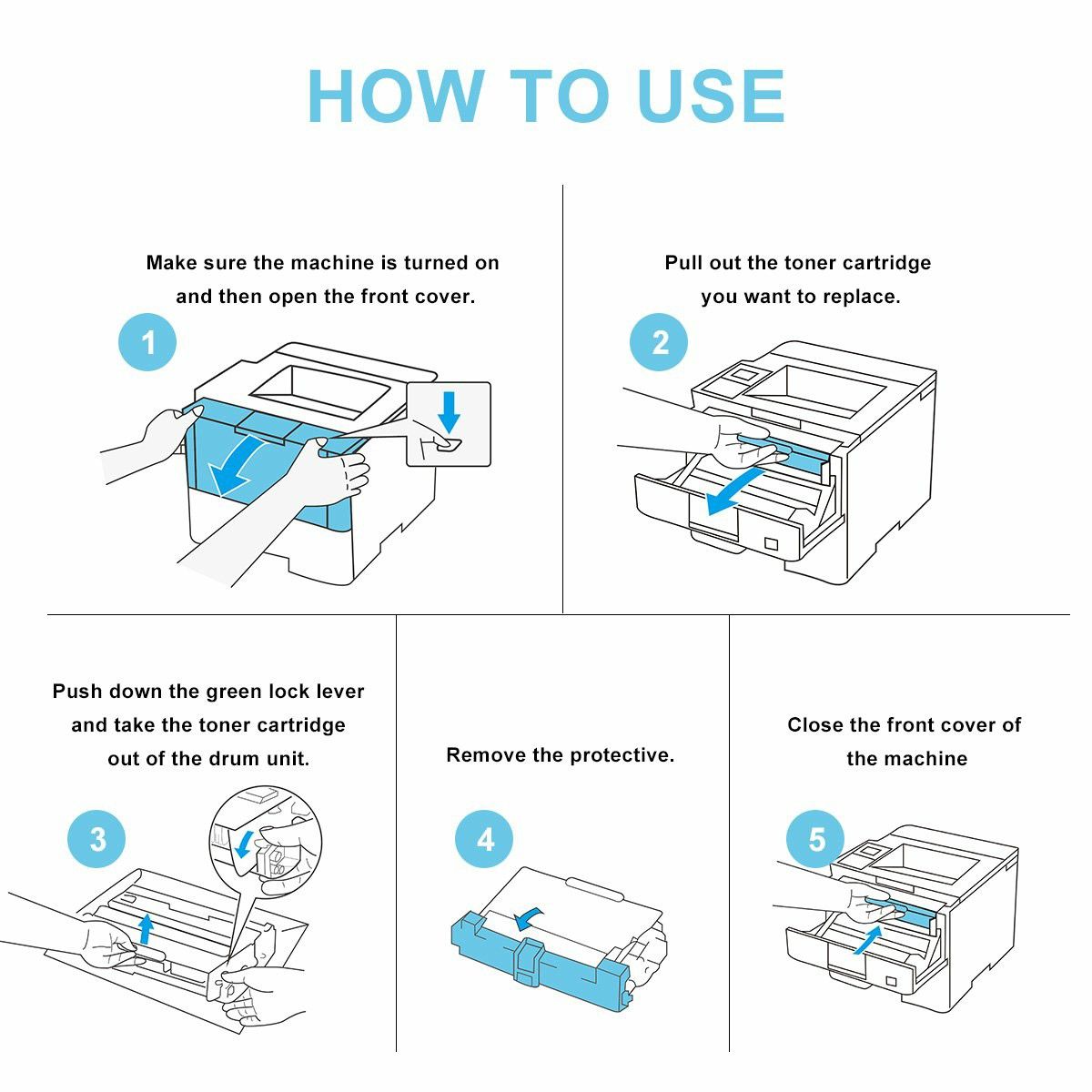 Toner Cartridge Replacement for Brother TN760 TN730 HLL2370DW HL