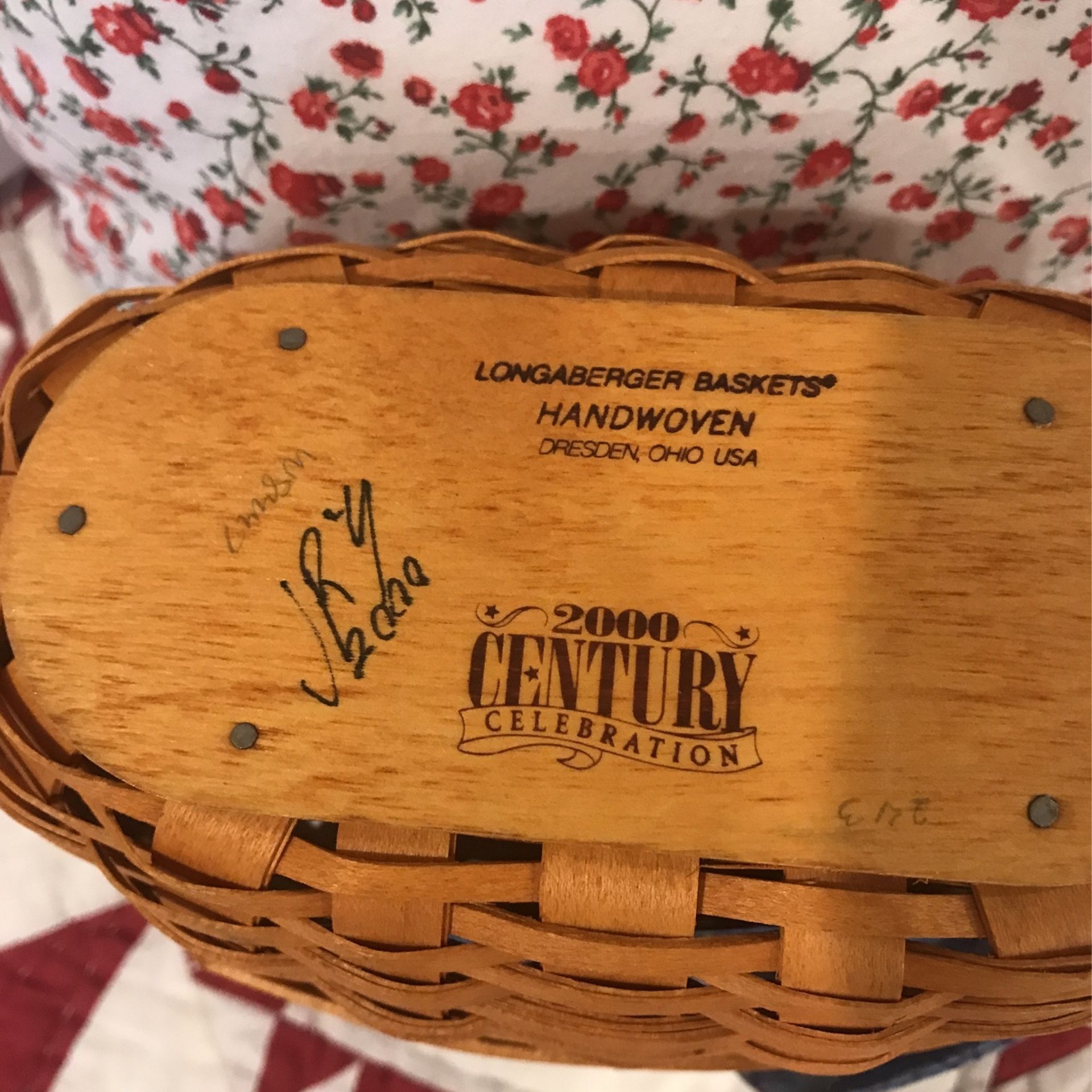 Longaberger CENTURY Celebration 2000 Cheers Basket