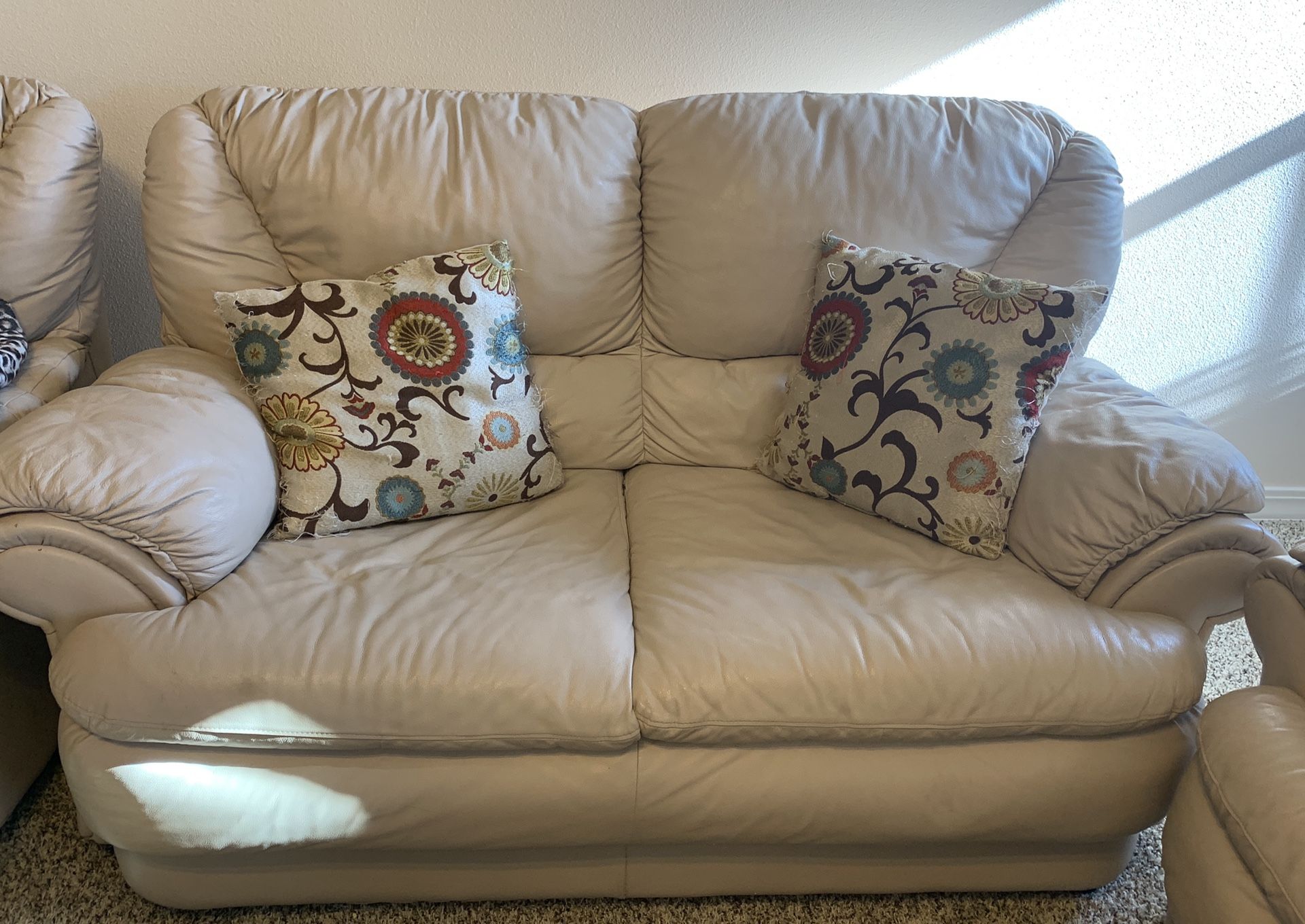 Real Leather Living Room Set