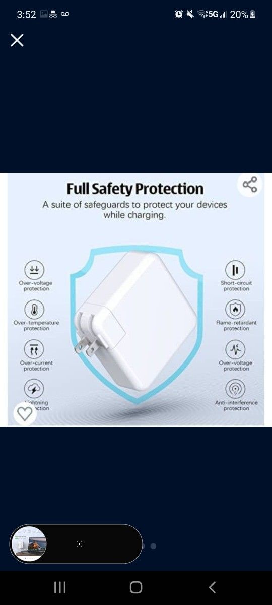 Mac Book Pro Charger - 96W Retail Price $39.99
