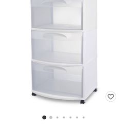White Deep Plastic 3 Drawer Storage Bin (GOOD CONDITION) - $30 Thumbnail