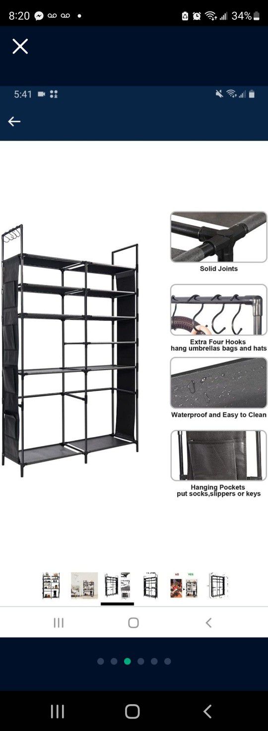 Shoe Rack Storage Organizer 11 Tiers Tall Boot Shelf Non-Woven Fabric Shoes Holder Racks Shelves for Closet Entryway Bedroom 24 28 Pairs Black