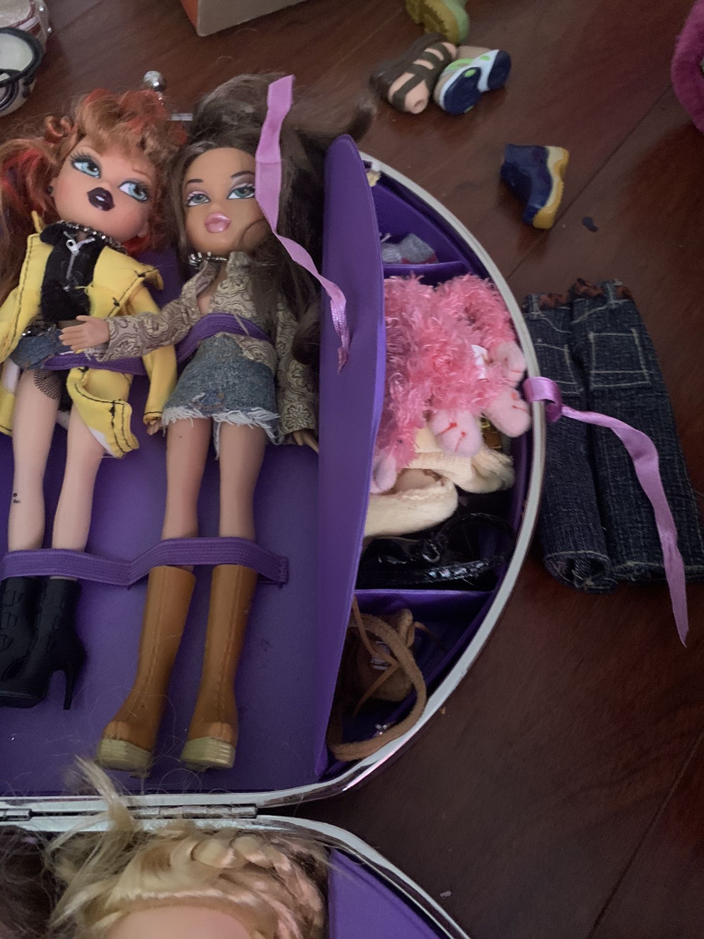 Bratz dolls with case and over 100 dollars in accessories