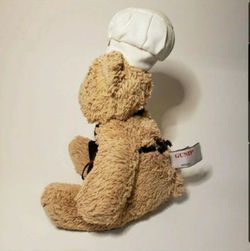 GUND Godiva Brown Teddy Bear Chef Hat Apron Tan 8" Plush Stuffed Animal Thumbnail