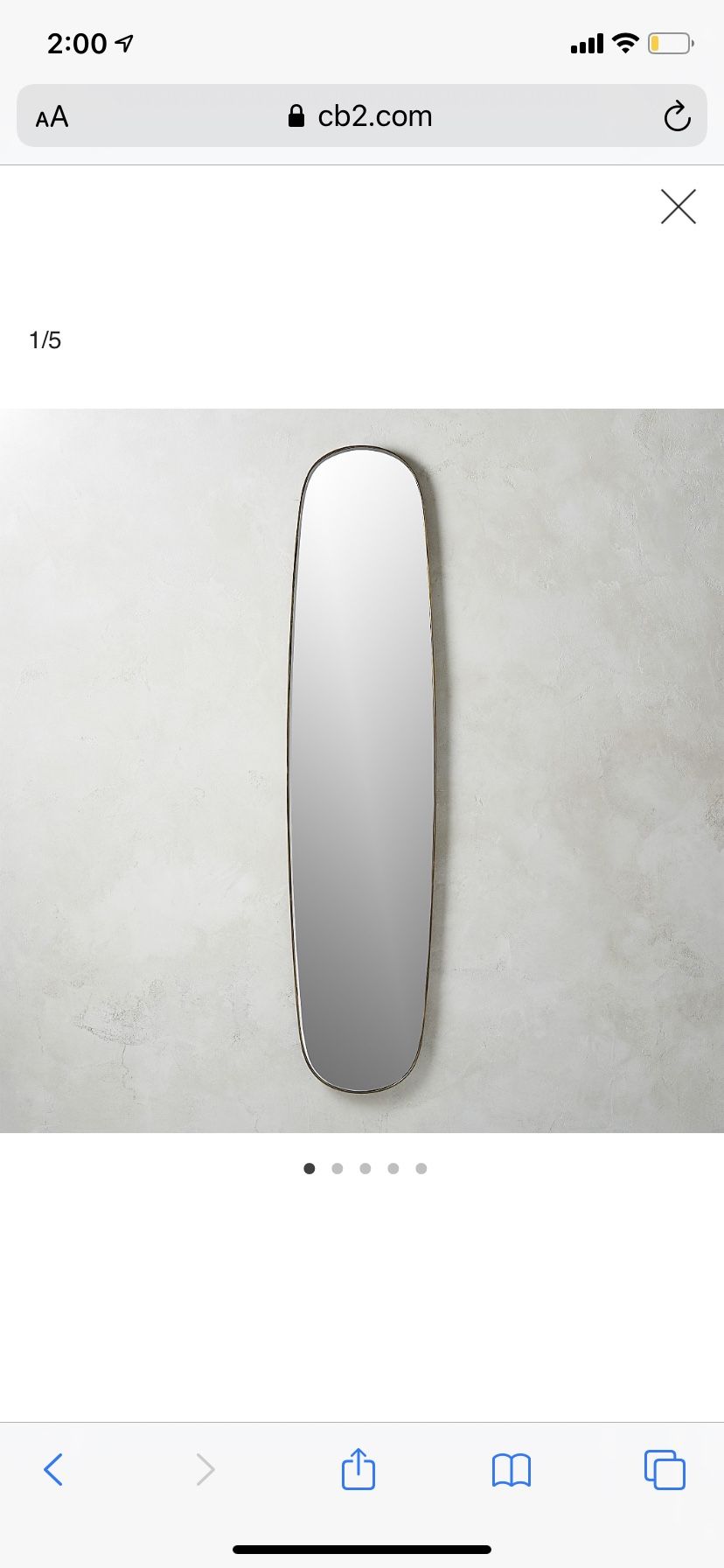 CB2 Rogue Oval Mirror
