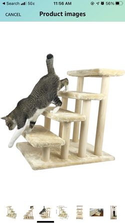 Cowboy Wooden pet Stairs 4-Step pet Ladder cat Dog Easy Stairs with Detachable Carpet for high Bed and Couch Thumbnail