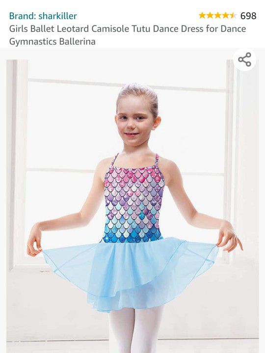 Girls Mermaid Ballet Dance Tutu Dress...Brand New, Never Worn