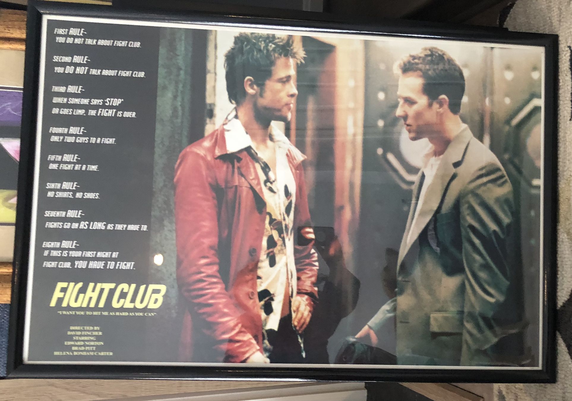 Framed Poster Of Fight Club Movie—must Go 