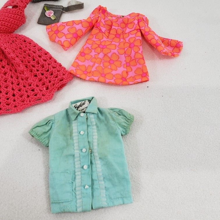 Vintage 1960's Barbie Doll w/Purchased & Homemade Dresses, Outfits, Tops, Accessories