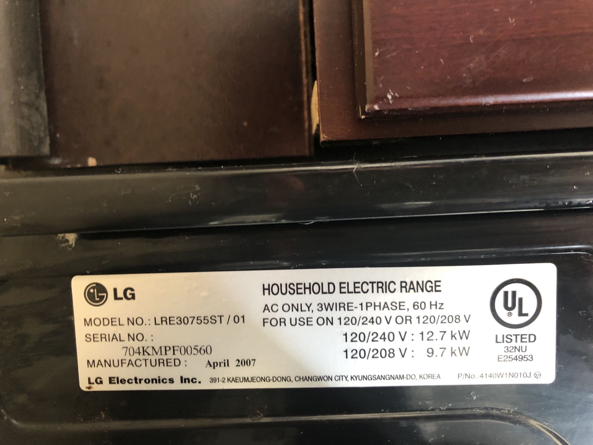 LG Electric Range Stove READ ALL MODEL NO. LRE30755ST/01 for Sale in