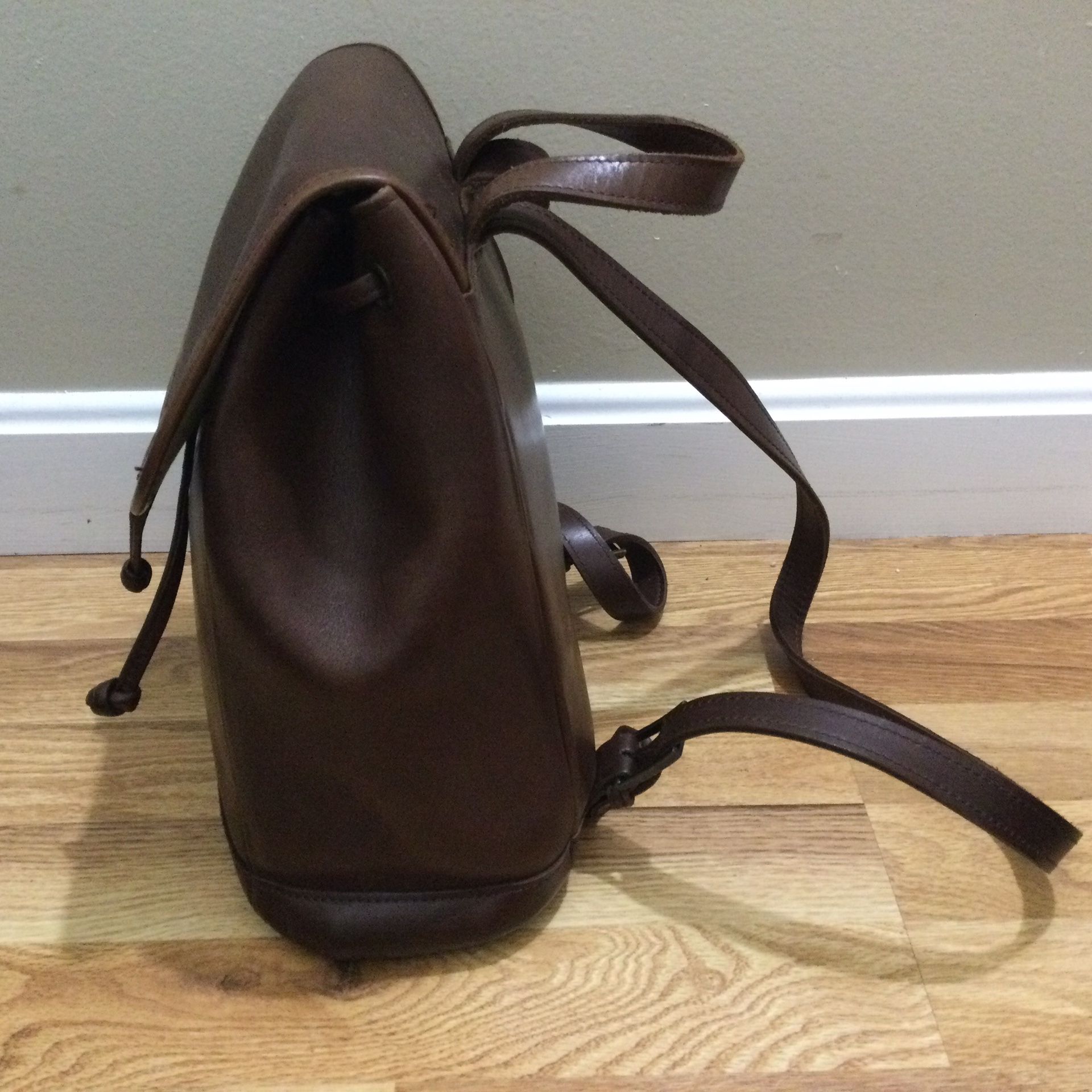 L.L. Bean Brown Leather Backpack