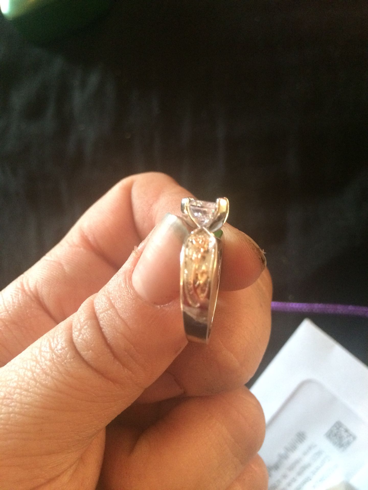 1/4 carat white topaz wedding/engagement ring set in sterling silver