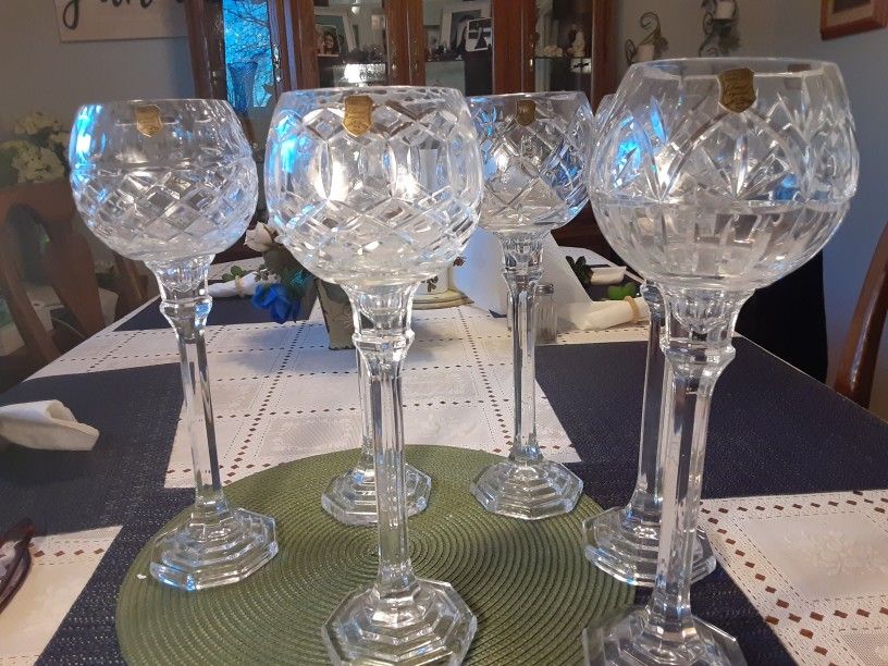 6 GORGEOUS LOOKING GENUINE HAND CUT LEAD CRYSTAL FROM POLAND