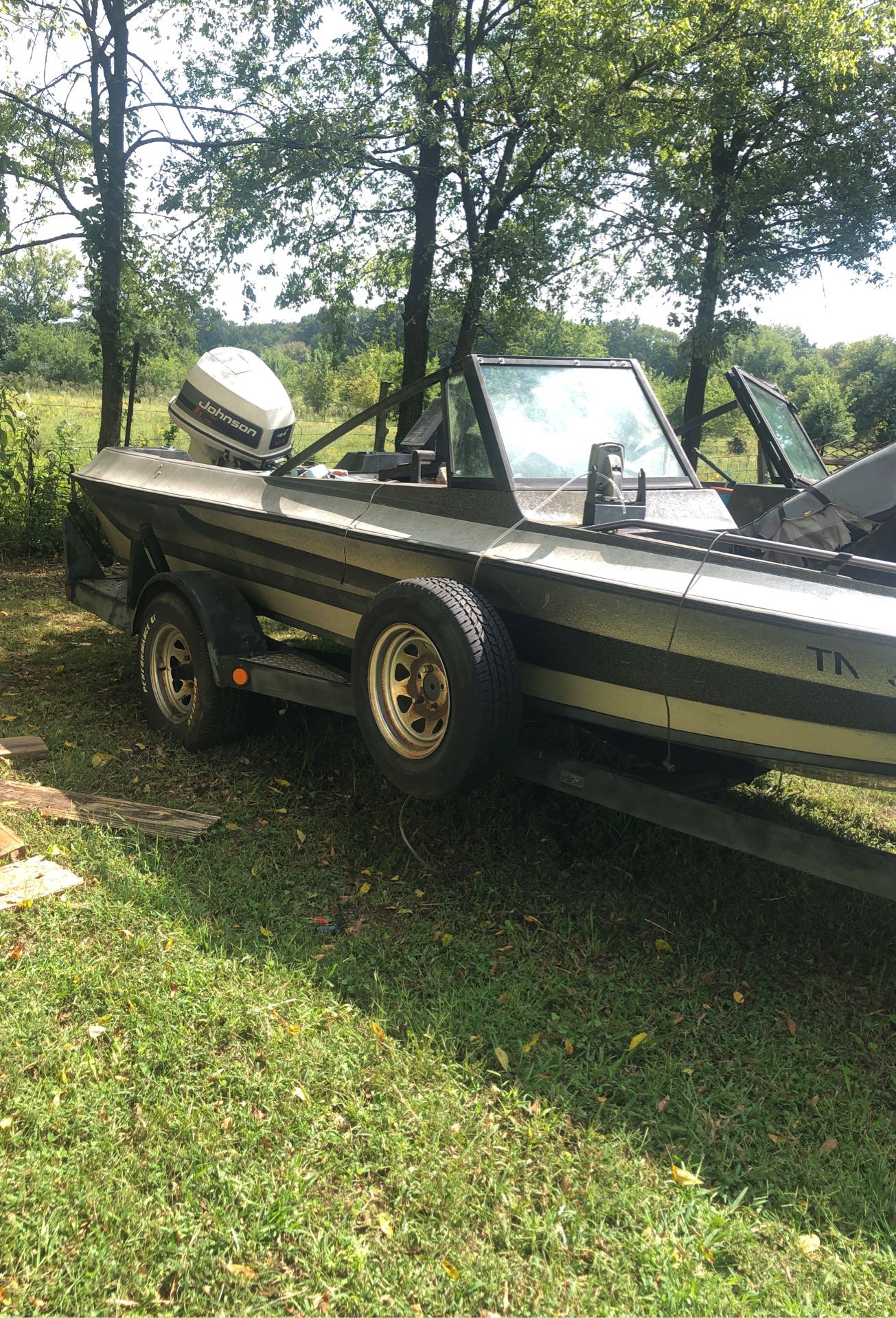 14 ft boat and trailer motor locked