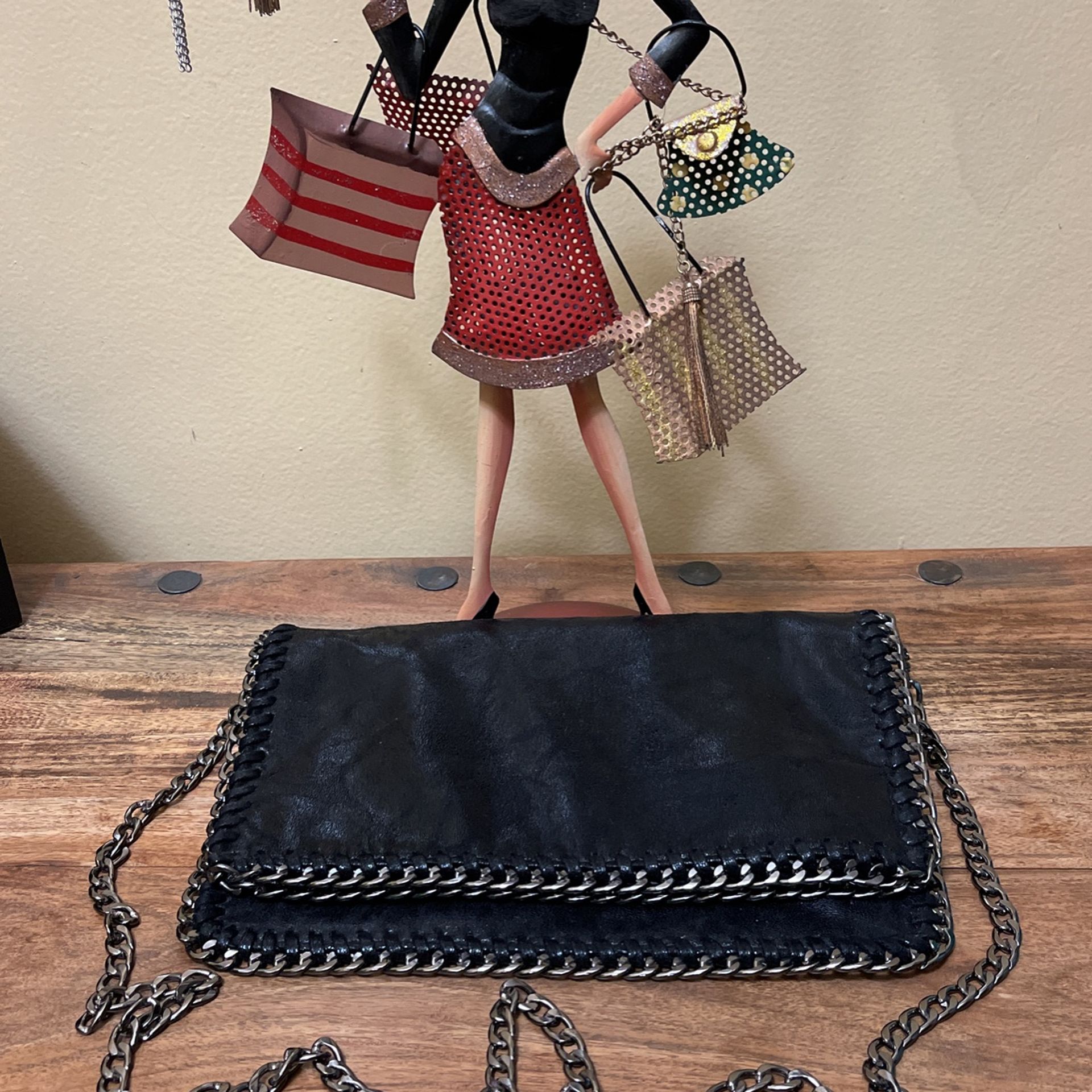 Black Chained Crossbody Bag
