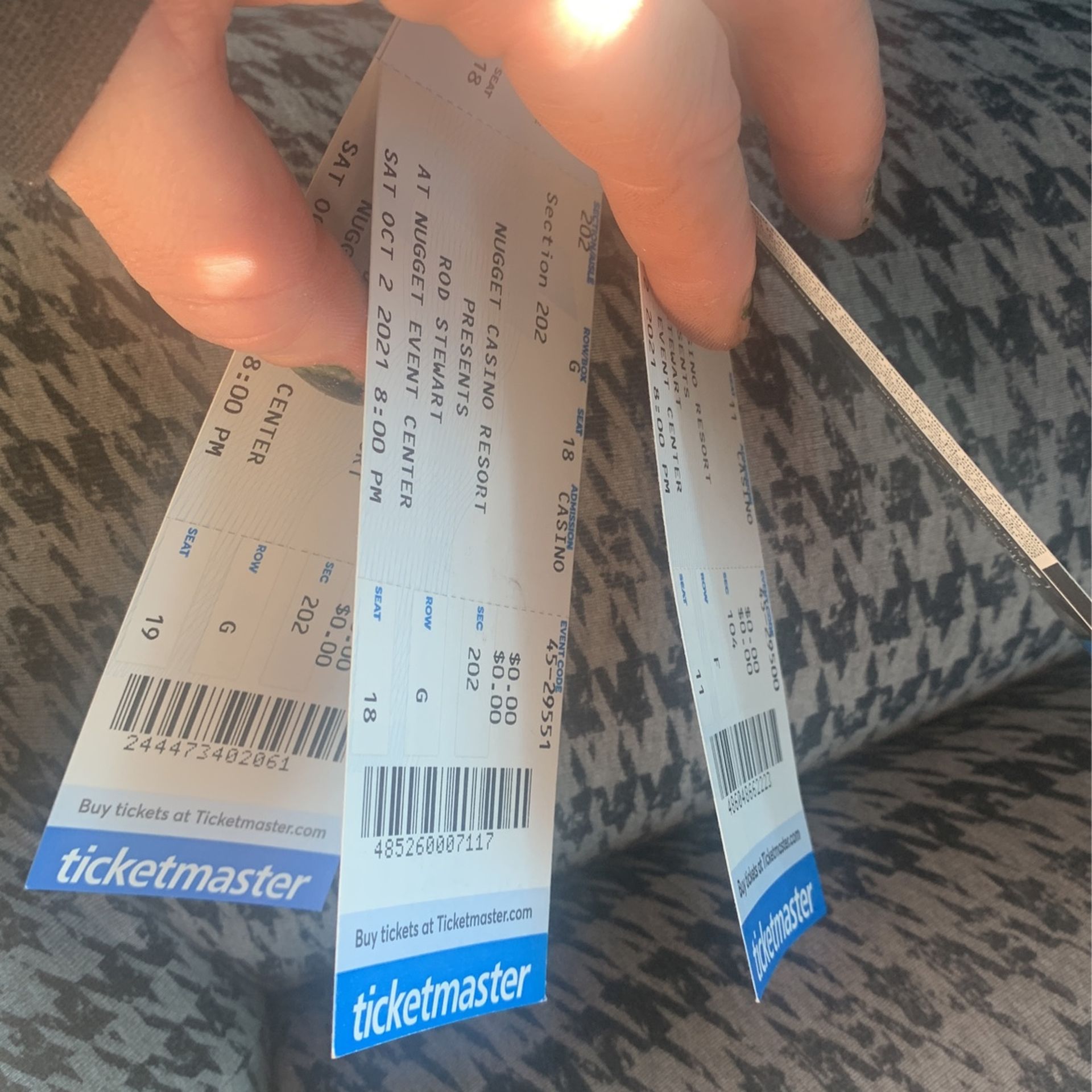 Rod Stewart Concert Tickets For Saturday October 2nd , 2021 In Reno, NV At The NUGGET HOTEL AND CASINO.