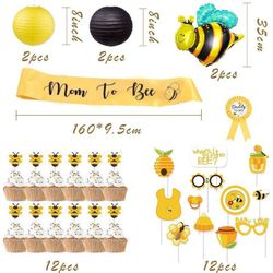 Bee Baby Shower Decorations for Girl, Boy, Gender Neutral | Gender Reveal Party Supplies | Bumble Bee Decor Set with Balloon Garland Kit | What Will I Thumbnail
