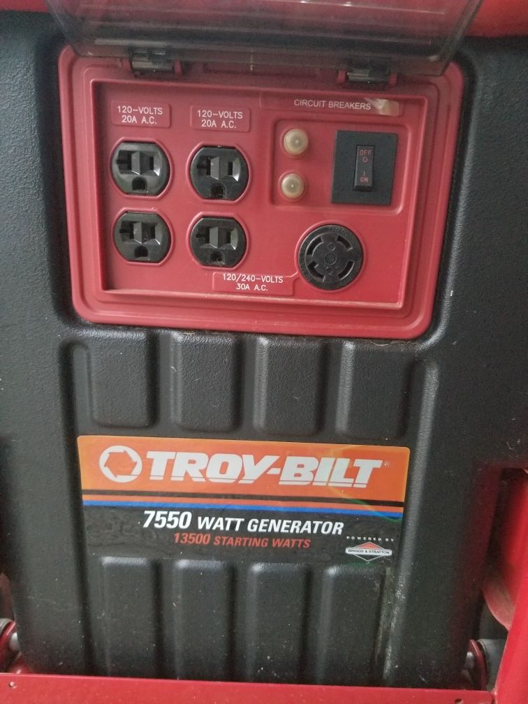 troybilt 7550/13500 watt portable generator briggs stratton engine