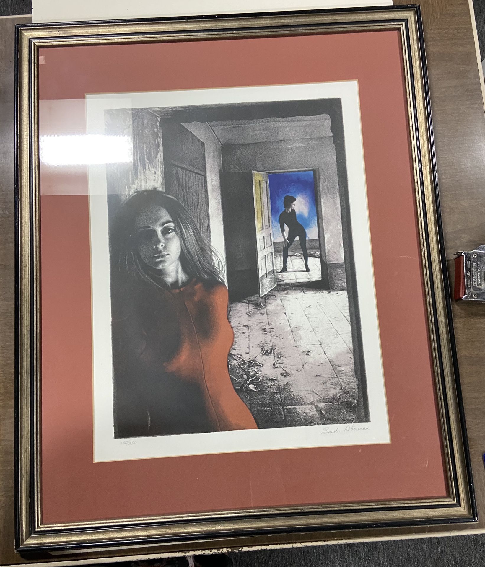 Framed Sandu Liberman signed lithograph. Dancers in a Abandoned House Best Off