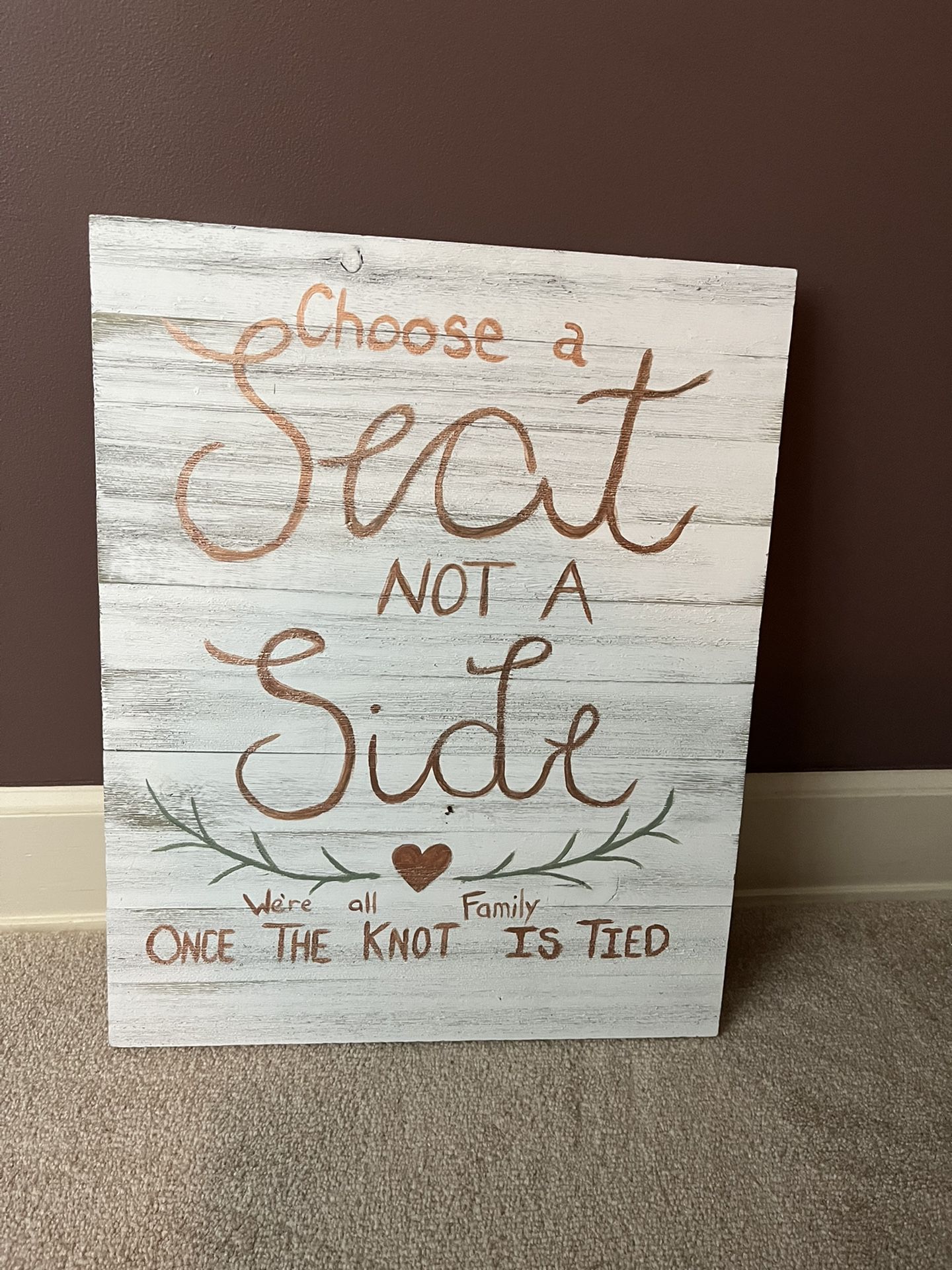 Wooden Take A Seat Wedding Sign